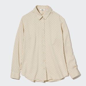 Uniqlo Rayon Printed Long-Sleeve Blouse